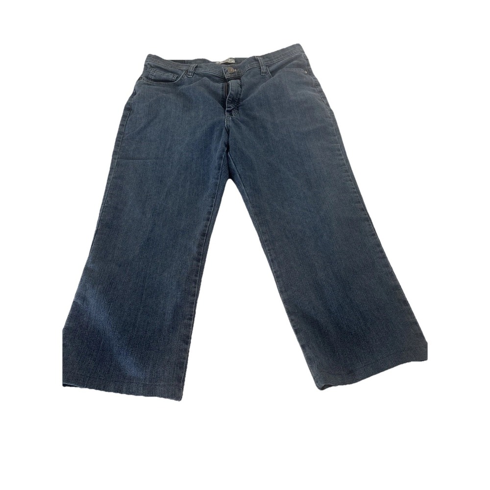 Lee Classic Fit Straight Leg Capri Jeans Womens 16 Short Blue Denim